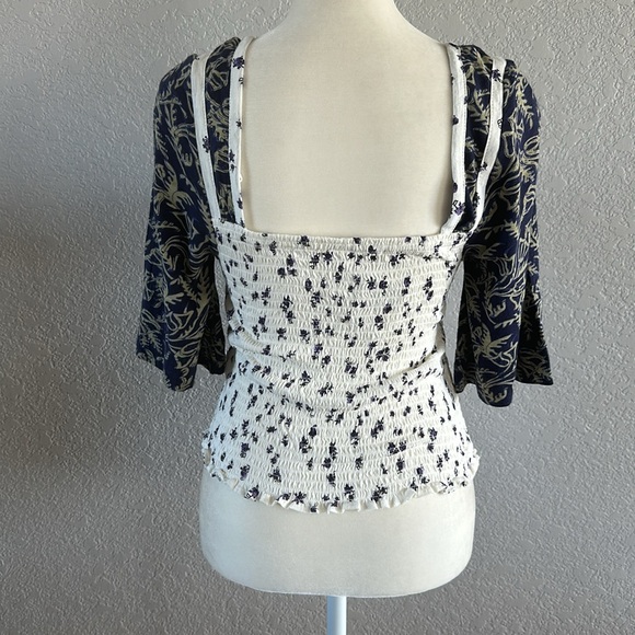 Free People | Marigold Mix Print Floral Smocked Top (NWT) - Picture 4 of 4